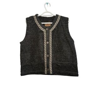 Sierra Sport vintage mohair button down vest womens medium‎ cottagecore luxury